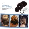 ASAKKURA Hair Donut Bun Maker Tool Hair Disk Bun Styler Clip and Band Easy to Use Brown for Occasions view 3