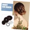 ASAKKURA Hair Donut Bun Maker Tool Hair Disk Bun Styler Clip and Band Easy to Use Brown for Occasions view 4