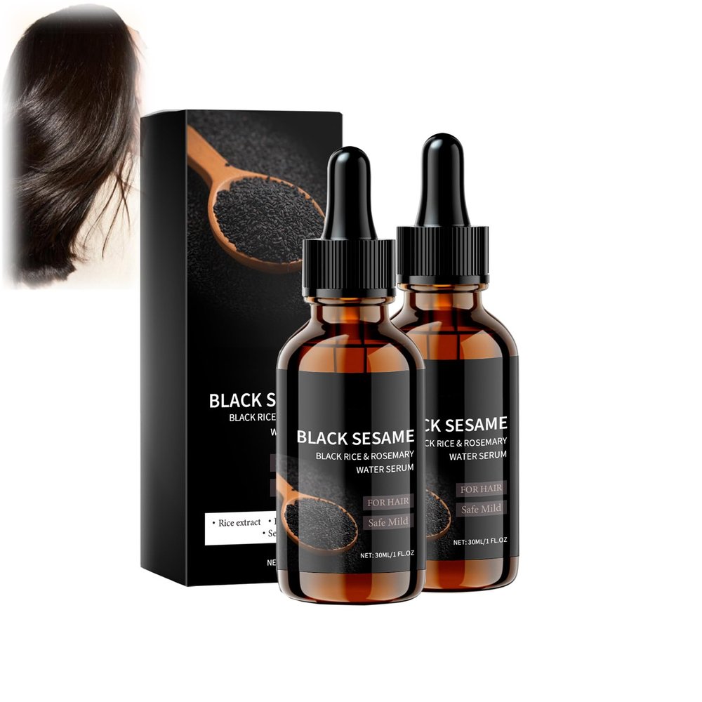 Black Sesame Rosemary Water Spray,Black Sesame Hair Serum, Black Sesame Hair Essence, Black Sesame Black Rice And Rosemary Water Spray, Black Sesame Oil For Hair (2pcs)