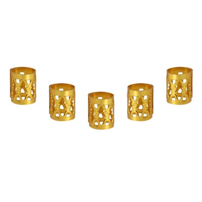 100PCS New Colorful Hair Braiding Beads Rings Cuff Styling Tools for Unique Hairstyles Made of Quality Material 7 Colors for Hair Braiding Fans (Gold)