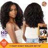 Sensationnel Curls Kinksandco Kinkyedges Wig - Kinky Roller Set 16 Inch Y Part Lace Natural Kinkytexture Edged Hairline for Natural 3C to 4C Hair Textures (1 JETBLACK) view 4