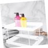 ADOCARN Double Makeup Organizer Transparent Cosmetics Display Shelf for Bathroom Practical Desktop Storage Rack Space-saving Vanity for Home and Office view 4