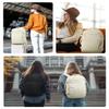 Telena Makeup Bag with Travel Backpack Carry on Flight Approved, 17.3 inch Laptop Backpack Quilted College Bookbag Personal Item Travel Bags for Women Beige view 2