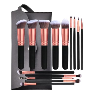 VALCLA Makeup Brushes 14PCS Makeup Brush Set with Storage Bag Makeup Brush Foundation Blending Cosmetic Brush Kit Brush Set(A)