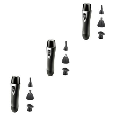 FOYTOKI 3pcs Nose Hair Trimmer Multi-Function USB Rechargeable Hair Removal Tool for Men and Women Compact Black Convenient and Portable Grooming