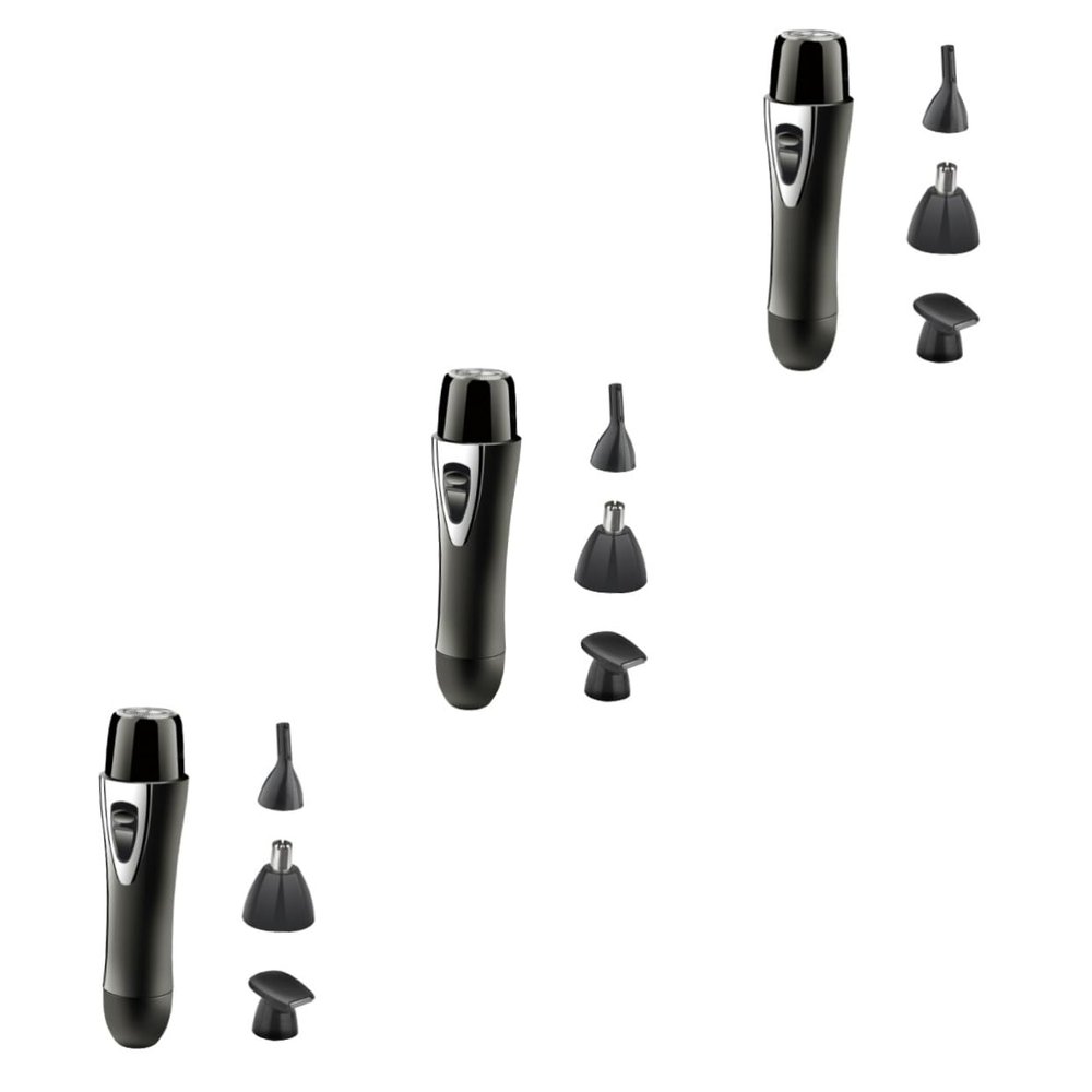 FOYTOKI 3pcs Nose Hair Trimmer Multi-Function USB Rechargeable Hair Removal Tool for Men and Women Compact Black Convenient and Portable Grooming