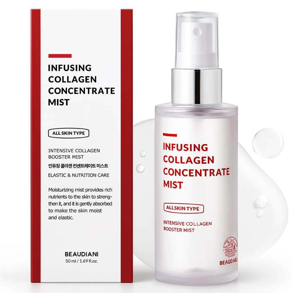 BEAUDIANI Collagen Facial Mist  Hydrating & Firming Spray for Face, Anti-Wrinkle Korean Skincare, Daily Moisturizer & Skin Tightening Mist with Nourishing Collagen (1.69 fl oz)