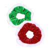 2pcs Green Red Velvet with White Wool Scrunchies for Women,Women Girl Scrunchies,Classic Elastic Scrunchy Hair Bands Ties, Elastic Ponytail Holder Hair Accessories Christmas view 1