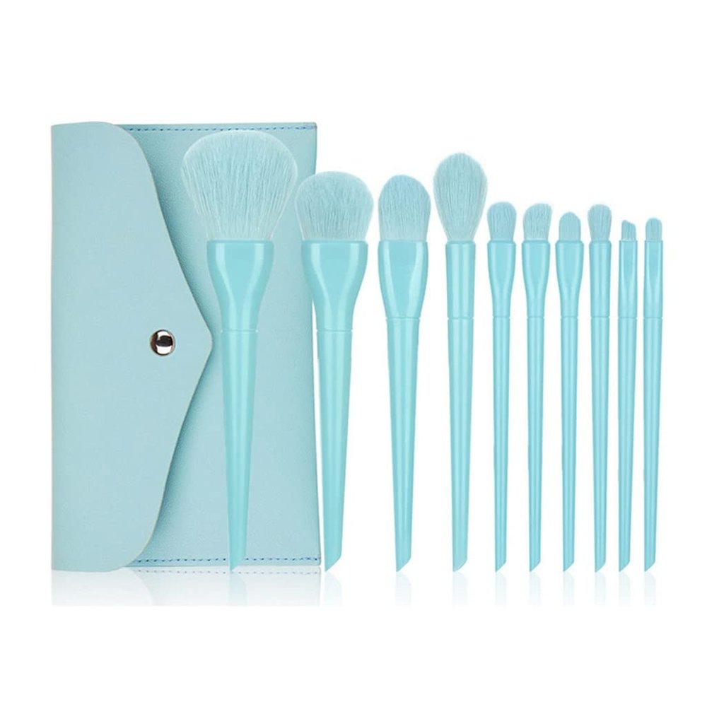 HIONJIN Loose Brush Full Set Concealer Eyeshadow Foundation Brush Beauty Tools 10 Makeup Brush Set(E)