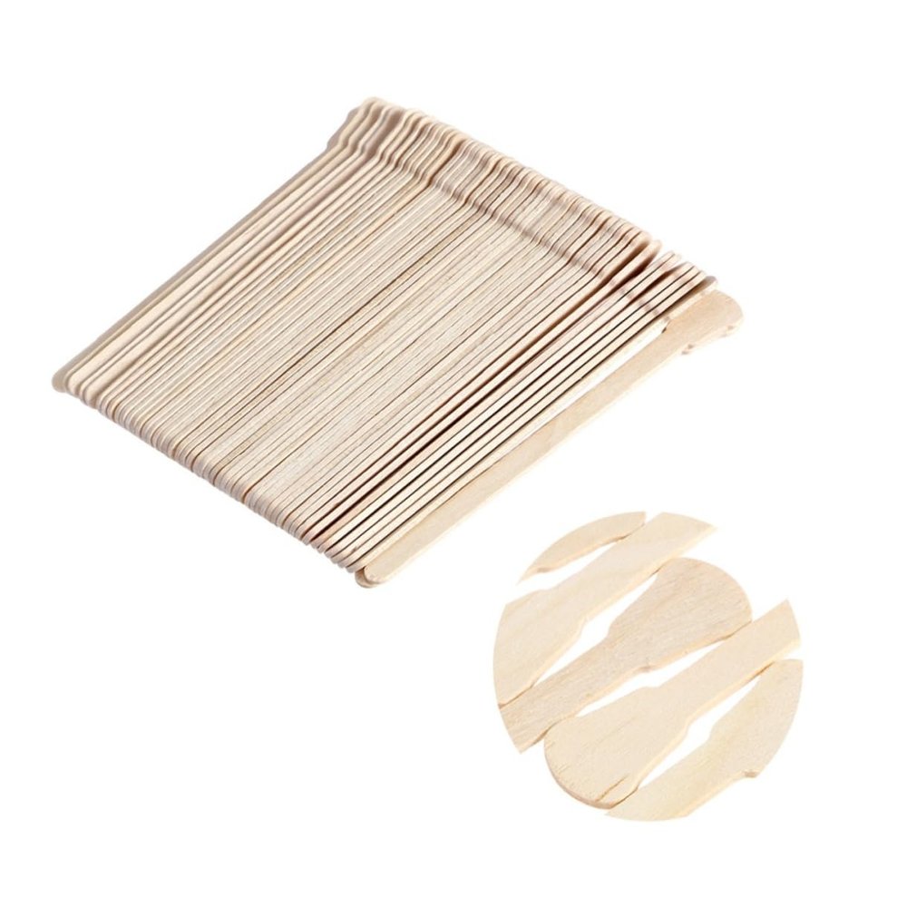BELLIFFY 500pcs Hair Removal Stick Wooden Spatulas Wax Applicators for Nose Hair Disposables for Salons Diy