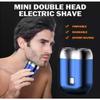 Voalsz Mini Electric Shaver, Rechargeable Waterproof Razor Portable Mini Electric Men's Shaver, Pocket Size ShaverWashable Dual Head Razor for Men (2PCS-A) view 2