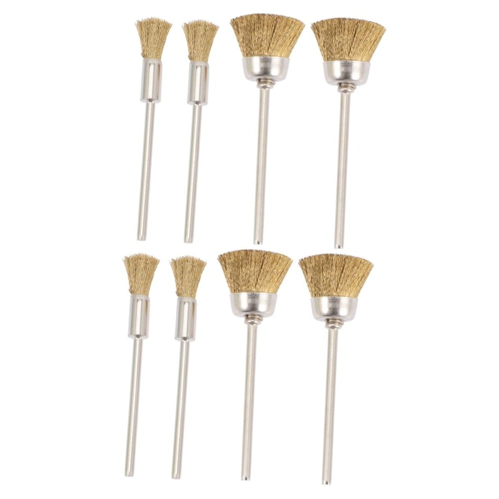 FOYTOKI 2sets Nail Drill Bits Wire Brush Cleaner Nail Drill Polishing Brush 4pcs*2