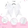 12PCS Glitter Cheer Bow Large White Cheer Bows Rhinestones Hair Bows Girls 7"Cheerleading Bows Bulk Elastic Band Ponytail Holder for Teen Girls College Sports Competition view 4