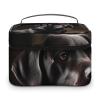 HJUQNGF Cosmetic Bag Portable Black Labrador Toiletry Bag Large Capacity Travel Makeup Bag Beauty Makeup Organizer for Full-Sized Shampoo Conditioner Brushes Set Makeup Accessories view 1