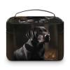 HJUQNGF Cosmetic Bag Portable Black Labrador Toiletry Bag Large Capacity Travel Makeup Bag Beauty Makeup Organizer for Full-Sized Shampoo Conditioner Brushes Set Makeup Accessories view 3