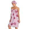 Bulletgxll Cherry and Bows Women's Shower Wrap Towel Set of 3 Adjustable Spa Body Wrap Super Absorbent Bathrobe with Hair Towel & Headband view 3