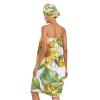 Bulletgxll Watercolor Sunflowers Women's Shower Wrap Towel Set of 3 Adjustable Spa Body Wrap Super Absorbent Bathrobe with Hair Towel & Headband view 2