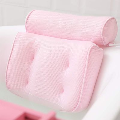 Bath Pillow, 3D Air Mesh Bathtub Spa Pillow Bath Backrests Pillows with 6 Suction Cups, Head, Back and Shoulder Support, Fits All Smooth Bathtub