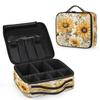 Makeup Bag Large Makeup Train Case Flower Sunflower Makeup Organizer Bag Portable Cosmetic Bags with Dividers Waterproof Travel Makeup Bag Toiletry Bag Makeup Case for Women view 1