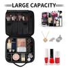 Makeup Bag Large Makeup Train Case Flower Sunflower Makeup Organizer Bag Portable Cosmetic Bags with Dividers Waterproof Travel Makeup Bag Toiletry Bag Makeup Case for Women view 4