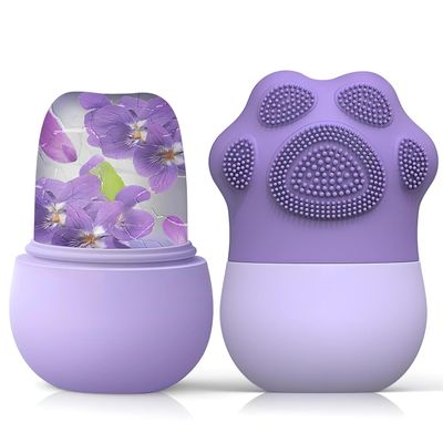 Episkeyy generic Ice Roller with Scrubber for Face Eyes and Neck to Brighten Skin & Enhance Your Natural Glow/Reusable Facial Treatment to Tighten & Tone Skin & De-Puff The Eye Area (Purple-PRIMIUM)