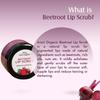 Beetroot Lip Scrub With Beetroots, Shea Butter & Cocoa Butter - For Dark,Chapped & Pigmented Lips - For Brightening Dark Lips - For Men and Women - 15 gm view 3