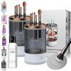 Cosmetic Brush Cleaner, Waterproof Automatic Makeup Brush Cleaner for Makeup Brush Set (Charging,2PCS-Black) view 1