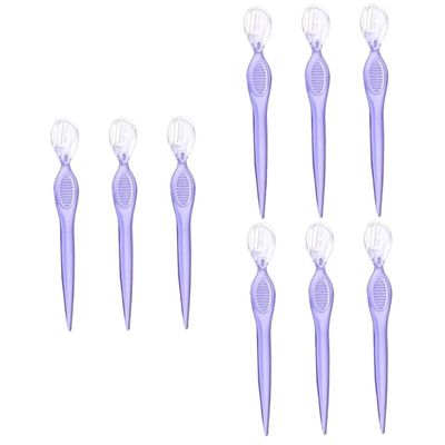 IWOWHERO 9pcs Stainless Steel Eyebrow Compact Eyebrow Trimmers for Precise Shaping Lightweight Beauty Tools for Women Travel-Friendly Design Transparent