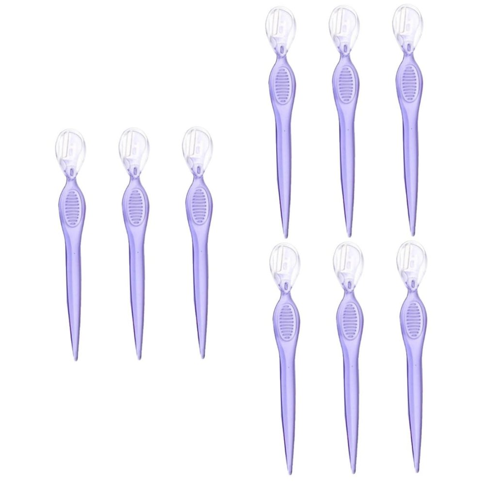IWOWHERO 9pcs Stainless Steel Eyebrow Compact Eyebrow Trimmers for Precise Shaping Lightweight Beauty Tools for Women Travel-Friendly Design Transparent