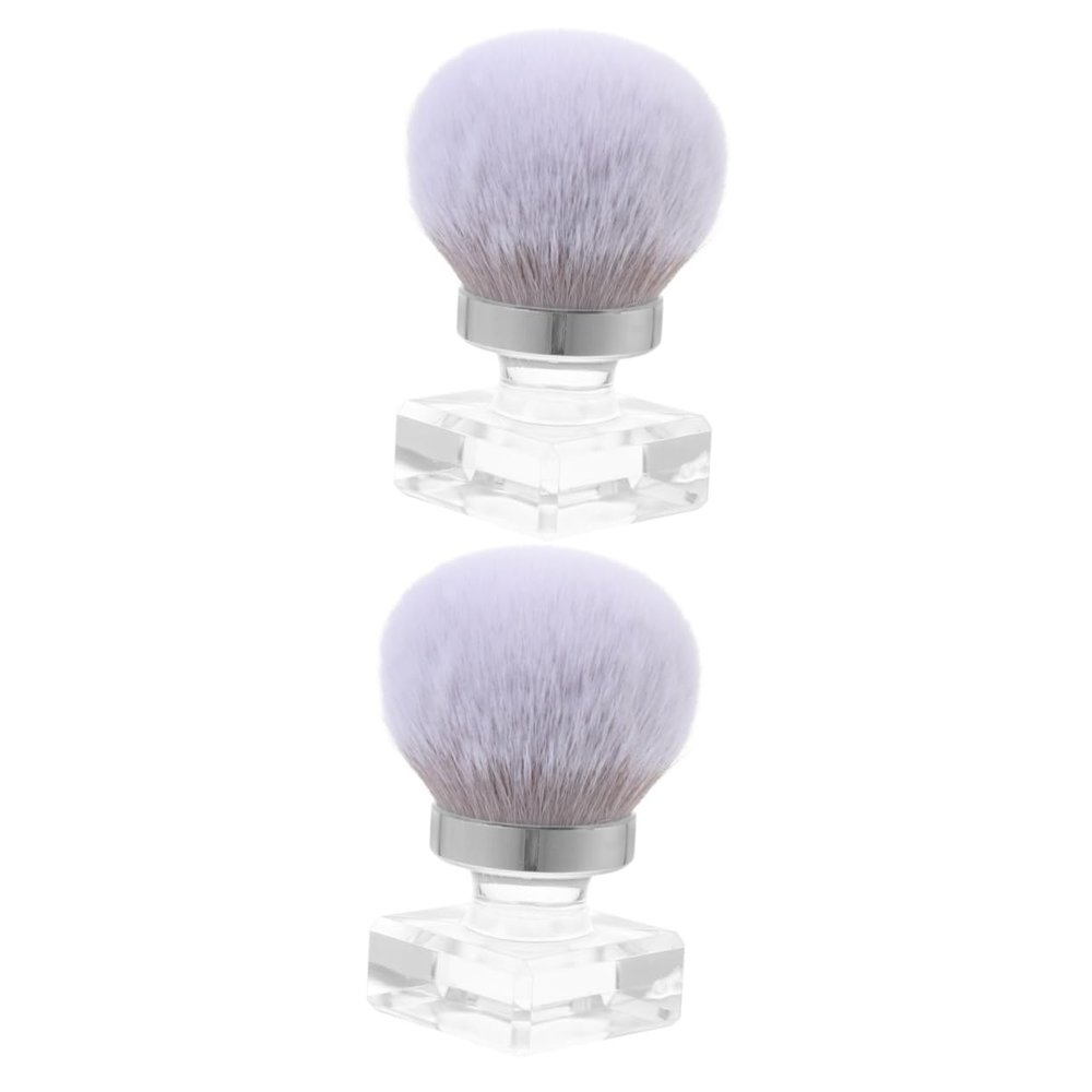 OSOLADY 2pcs Multi-use Makeup Brush Handle Portable Cosmetic Powder Brush for Nail Dust Cleaning Small for Home and Travel and Easy to Use Makeup Tool