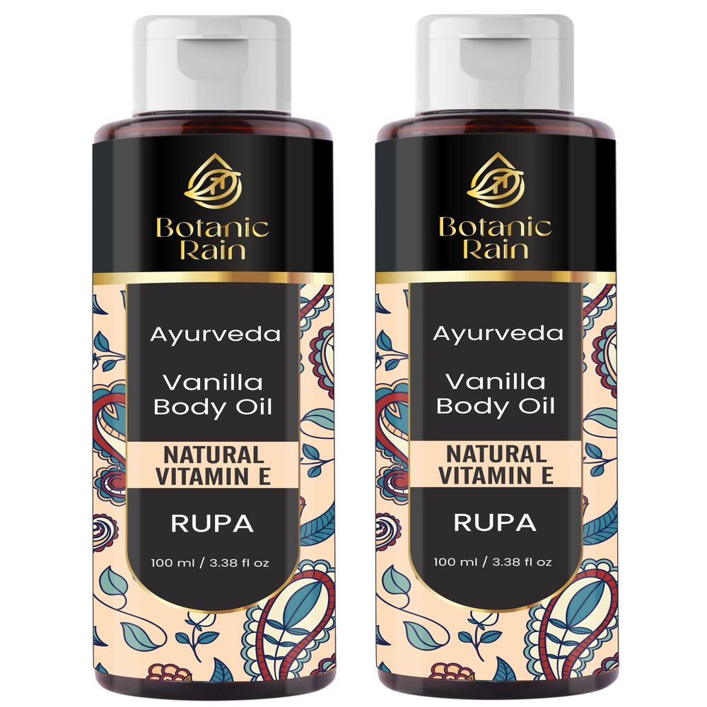 Botanic Rain Ayurveda Vanilla Body Oil, Organic, Nourishing, & Hydrating Moisturiser for Dry, Flaky Crepey Skin - Fast Absorbing, Non-Greasy, Ayurvedic for Women & Men 3.38 fl oz (2)