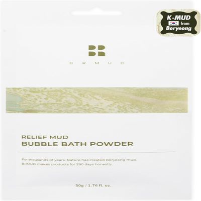 BRMUD Relief Mud Powder | Hypoallergenic Mud Powder w/ 98% Nature-Derived Ingredients | Moisturizing & Foaming Oil Control for All Skin Types (Pack of 1, 1.76 oz)
