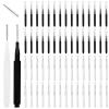 60PCS Micro Eyebrow Brush With Cap, Brow Lamination Brush Eyebrow Brush with Cap Eyebrow Spoolie Brush Portable Mini Spoolies for Eyebrows Eyelashes Extensions (Black, White) view 1