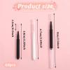60PCS Micro Eyebrow Brush With Cap, Brow Lamination Brush Eyebrow Brush with Cap Eyebrow Spoolie Brush Portable Mini Spoolies for Eyebrows Eyelashes Extensions (Black, White) view 2