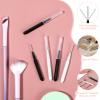 60PCS Micro Eyebrow Brush With Cap, Brow Lamination Brush Eyebrow Brush with Cap Eyebrow Spoolie Brush Portable Mini Spoolies for Eyebrows Eyelashes Extensions (Black, White) view 3