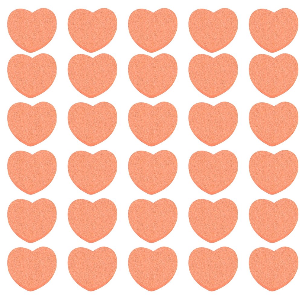 30 Pcs Heart Shaped Nail Buffer Nail Sponge File Double Sided Mini Nail Buffer Block for Natural Nails Pedicure Finger Nail Buffing Kit