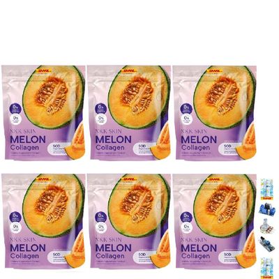 30Sachets/Pack(480g) Nourish Moisture Smooth Beautiful Skin [New Year Set 6 ] NkkSkin Melon Collagen Jelly Innovative France Set A315 By Thaigiftshop [Get Free Tomato Facial Mask]