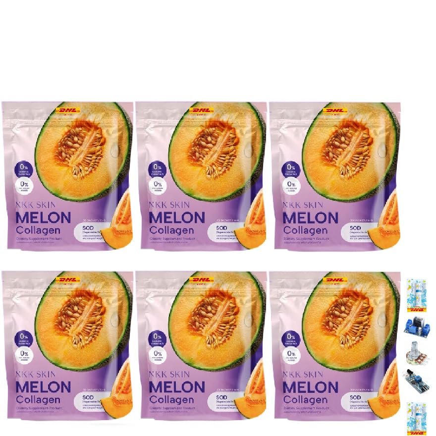 30Sachets/Pack(480g) Nourish Moisture Smooth Beautiful Skin [New Year Set 6 ] NkkSkin Melon Collagen Jelly Innovative France Set A315 By Thaigiftshop [Get Free Tomato Facial Mask]