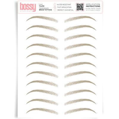 Brows by Bossy Studio & Co Temporary Eyebrow Tattoos Waterproof Eyebrow Stickers, False Tattoos Hair Like Peel Off Instant Transfer Brow chic tau