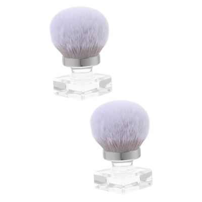 SOESFOUFU 2pcs Nail Cleaning Brush Applicator Small Powder Brush for Manicure Makeup Ergonomic Handle Multi-functional Comfortable Use for Makeup Nail Care