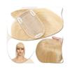 Hair Topper, Hair Toppers for Women 6"-18" Real Human Hair with Bangs, 7x12.5cm Silk Base Clip In Hair Extension 150% Densiny Indian Hair Straight Hair Pieces ,for Women with Thinning(Natural Blonde,1 view 1
