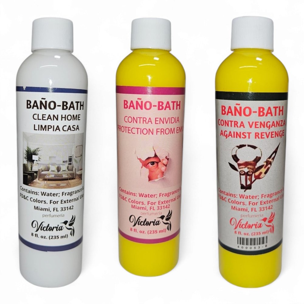 Spiritual Bath Water - Ruda, Destroy Everything, and Holy Water Combo | Cleansing, Protection, and Spiritual Balance | 8 fl oz Each | External Use Only (Total Premium Protection)