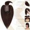 Hair Topper, Hair Toppers for Women 6"-18" Real Human Hair with Bangs, 7x12.5cm Silk Base Clip In Hair Extension 150% Densiny Indian Hair Straight Hair Pieces ,for Women with Thinning(Wine Red,6 inch) view 3