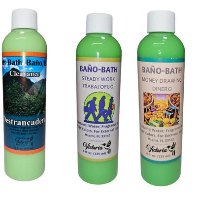Spiritual Cleansing Bath - Ruda, Destroy Everything, and Holy Water Combo | Cleansing, Protection, and Spiritual Balance | 8 fl oz Each | External Use Only (Success and Prosperity)