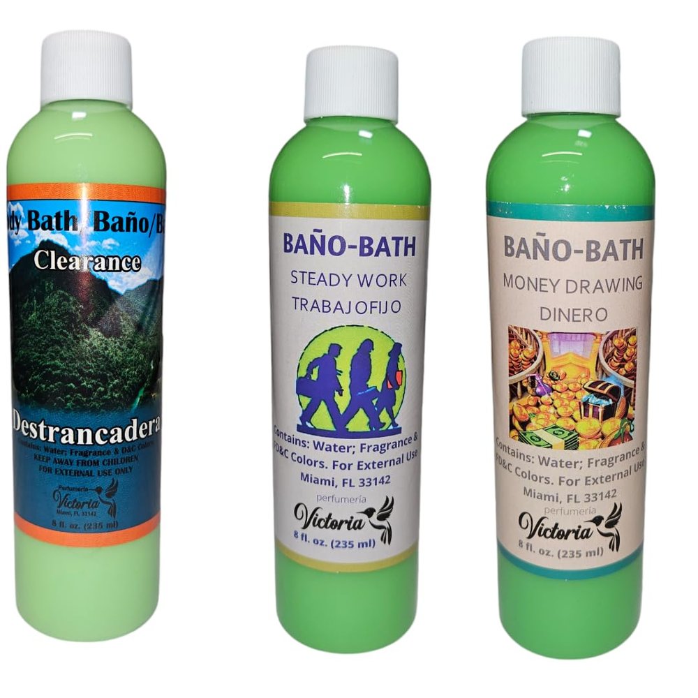 Spiritual Cleansing Bath - Ruda, Destroy Everything, and Holy Water Combo | Cleansing, Protection, and Spiritual Balance | 8 fl oz Each | External Use Only (Success and Prosperity)