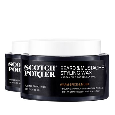 Scotch Porter Beard & Mustache Styling Wax for Men - Medium, Flexible Hold