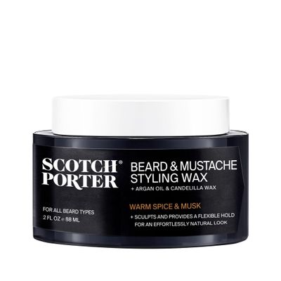 Scotch Porter Beard & Mustache Styling Wax for Men - Medium, Flexible Hold