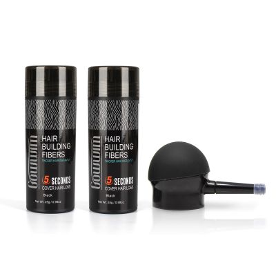 gowwim Hair Building Fibers(25g*2& Spray Application Atomizador Pump Nozzle,Instantly Cover Sparse Hair Areas(Dark brown)