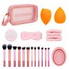 20x Makeup Brush Set Powder Brush Blending Brush Eyeshadow Brush Cosmetic Brush Basic Essential Brush Set For Travel view 1