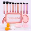 20x Makeup Brush Set Powder Brush Blending Brush Eyeshadow Brush Cosmetic Brush Basic Essential Brush Set For Travel view 3